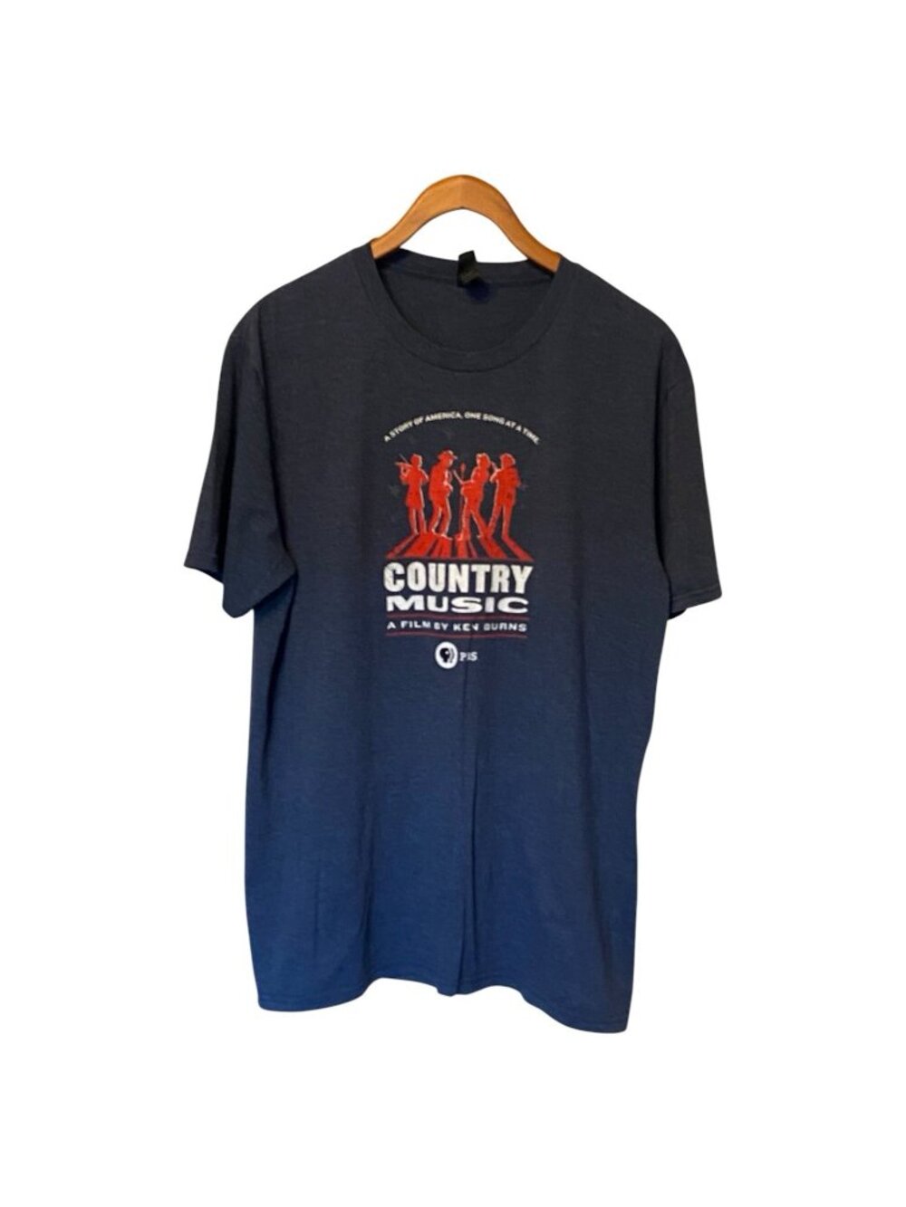 Ken Burns Country Music PBS T-Shirt Men's L Blue District Documentary Tee